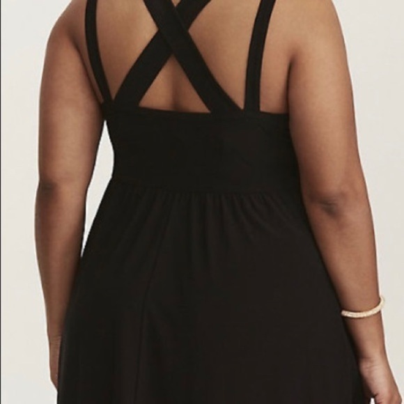 Torrid Black CrissCross BabyDoll Dress - Picture 3 of 4